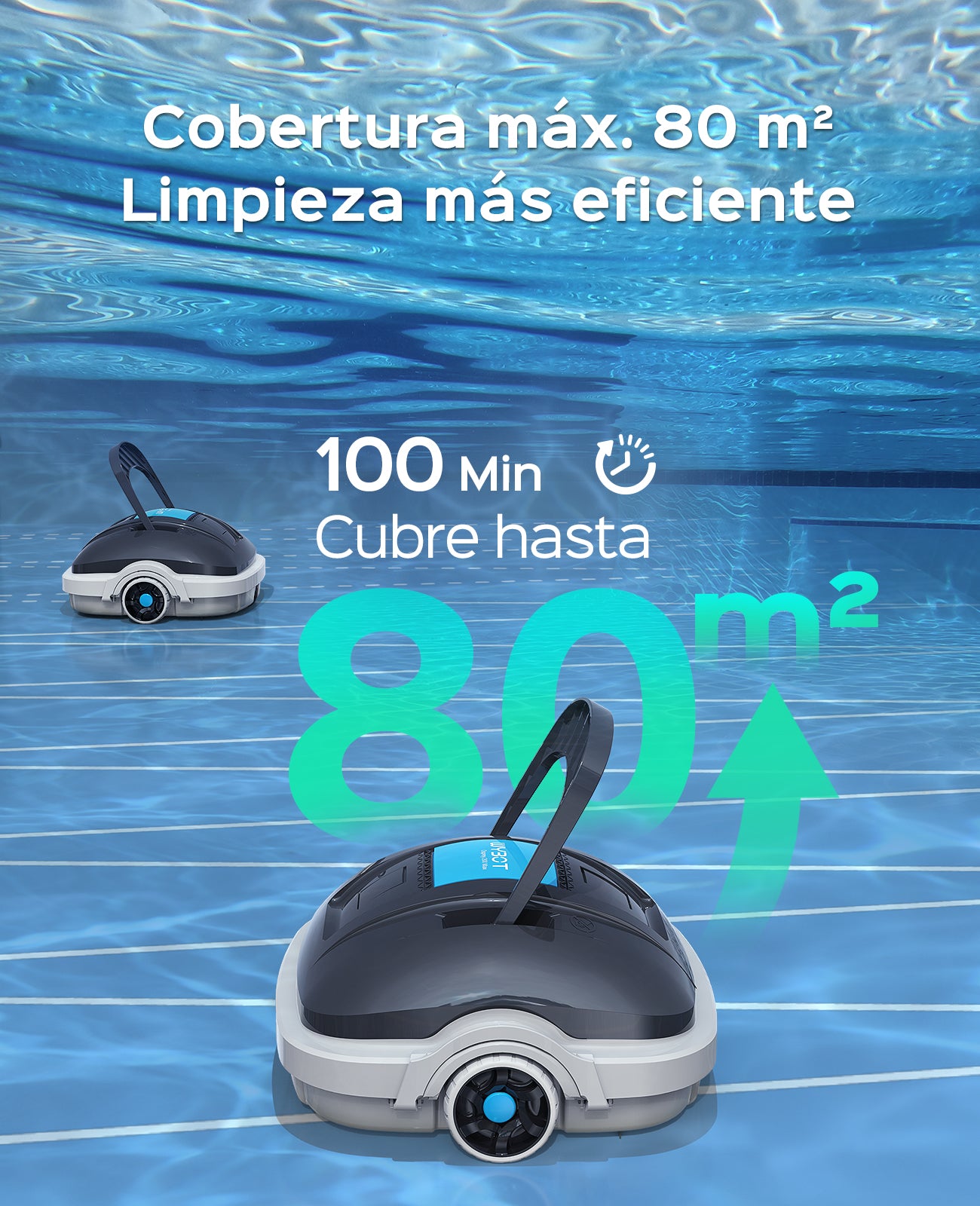 WYBOT Osprey 200 MAX Robot Limpiafondos Piscina Automatico,Motores Duales,Limpiador de Piscina Sin Cable,100 min Autonomía,Estacionamiento Auto,para Piscinas Elevadas 80 m²(Gris Oscuro)