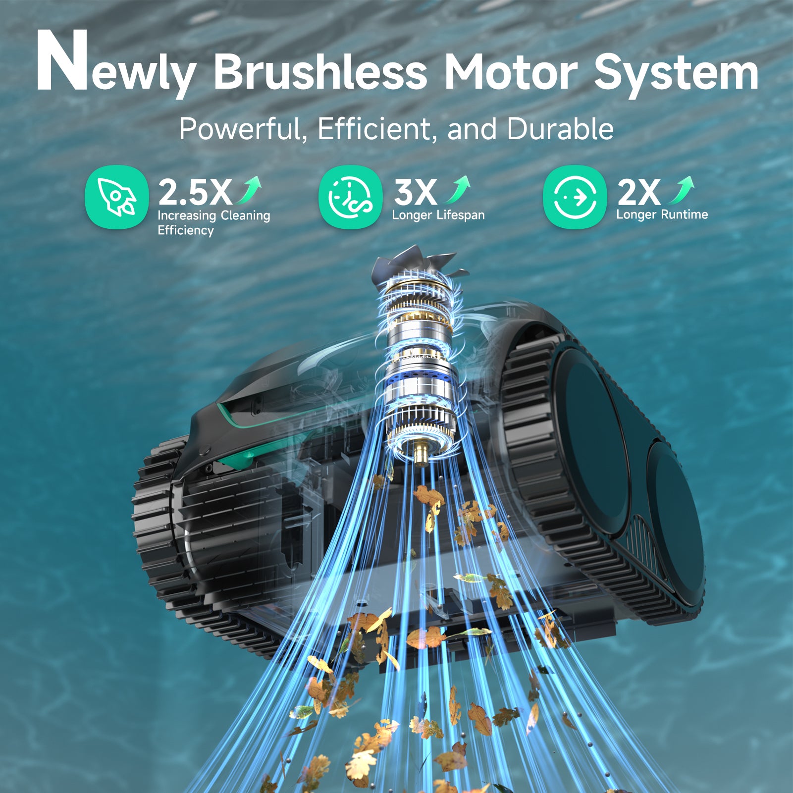 (2026 Upgraded) WYBOT C2 Cordless Pool Vacuum Robot, Dual Filtration, Wall Climbing & Waterline Cleaning, App Scheduling, Pool Cleaner for Inground/Above Ground -2152 Sq.ft, DeepBlack