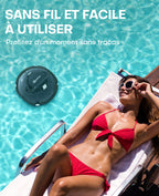 WINNY POOL CLEANER Winny 200 Robot Piscine, Aspirateur Piscine Sans Fil Avec Batterie, Autonomie 75 Min pour Piscines Hors-Sol 60m², Double Filtration,Stationnement Automatique(Transparent Noir-Blanc)