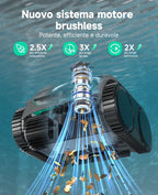 WYBOT C2 Robot Piscine Pareti e Fondo, Senza Fili per Piscine Interrate 150㎡, Doppia Filtrazione, 3 Motori, Aspirazione Potente, Pulizia Pareti & Linea d'Acqua, 180 Min, App(Verde grigio scuro-Verde)