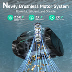 WYBOT C2 Cordless Robotic Pool Cleaner, Dual Filtrations, Floor, Wall &Waterline Cleaning, App Scheduling, Smart Navigation, Pool Vacuum for Inground Pools-Jet Black with Green Handle