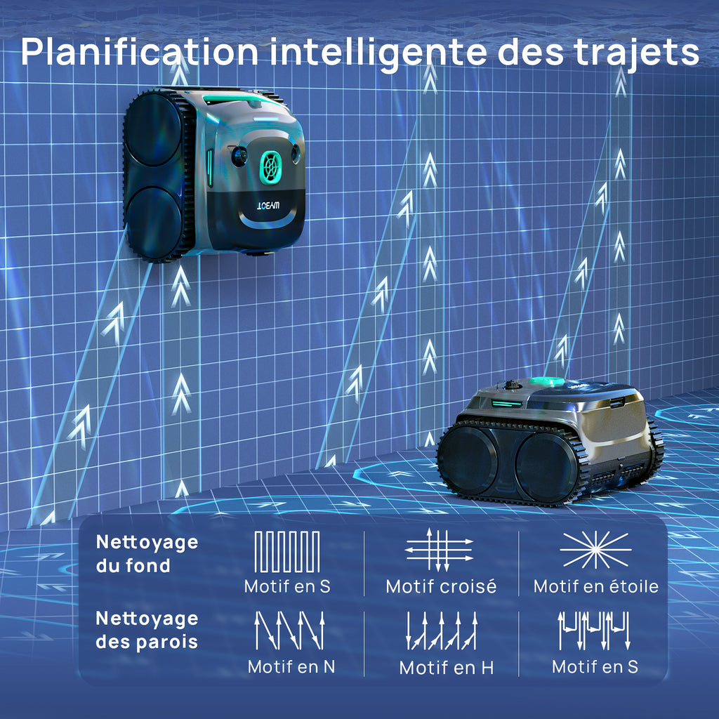 WYBOT C2 Vision Robot Piscine avec caméra AI et Batterie de 190min, 210m² Aspirateur Piscine sans Fil, Double Filtre, 8 Modes, Nettoyage Fond/Parois/Ligne d'Eau,(2026Upgrade)VertOmbreLune