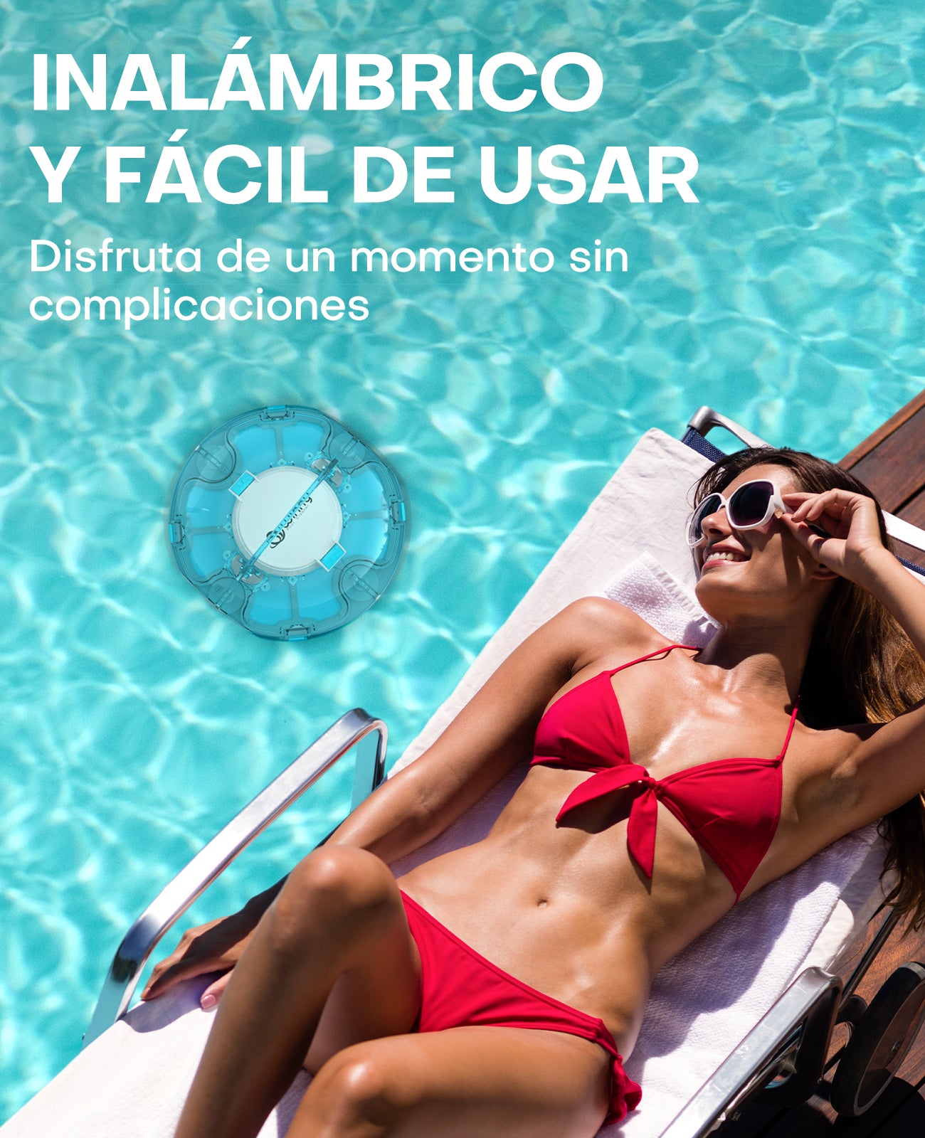 WINNY POOL CLEANER Winny 200 Limpiafondos Piscina, Inalámbrico Robot Limpiafondos Piscina, 75Min Autonomía, Piscinas Desmontables 60m², Doble Filtración,Estacionamiento Auto(Negro-Azul)