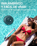 WINNY POOL CLEANER Winny 200 Limpiafondos Piscina, Inalámbrico Robot Limpiafondos Piscina, 75Min Autonomía, Piscinas Desmontables 60m², Doble Filtración,Estacionamiento Auto(Transparente Negro-Blanco)