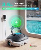 WYBOT Osprey 200 MAX Robot Limpiafondos Piscina Automatico,Motores Duales,Limpiador de Piscina Sin Cable,100 min Autonomía,Estacionamiento Auto,para Piscinas Elevadas 80 m²(Gris Oscuro)