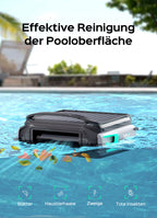 WYBOT F1 Pool Skimmer Roboter Mit Solar & Akku, Reinigt Die Wasseroberfläche Automatisch, Steuerbar Per App, 24H Betrieb, Für Alle Pooltypen – Ihr Kabelloser Poolroboter,Olivgrün