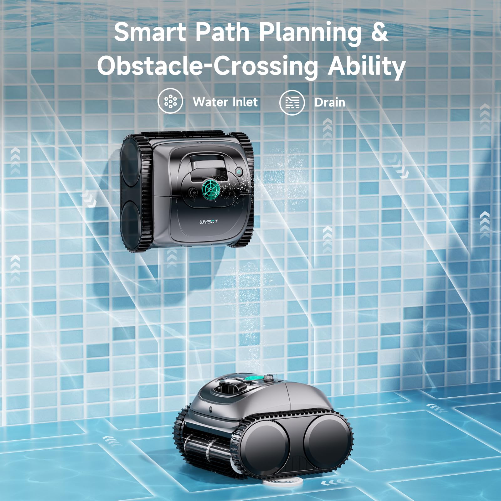 (2026 Upgrade) WYBOT C1 Cordless Robotic Pool Vacuum for Inground Pools, Above Ground Pool Cleaner 4-in-1 Wall & Waterline Cleaning Up to 1,614sq.ft, 150mins Smart Navigation, App Support