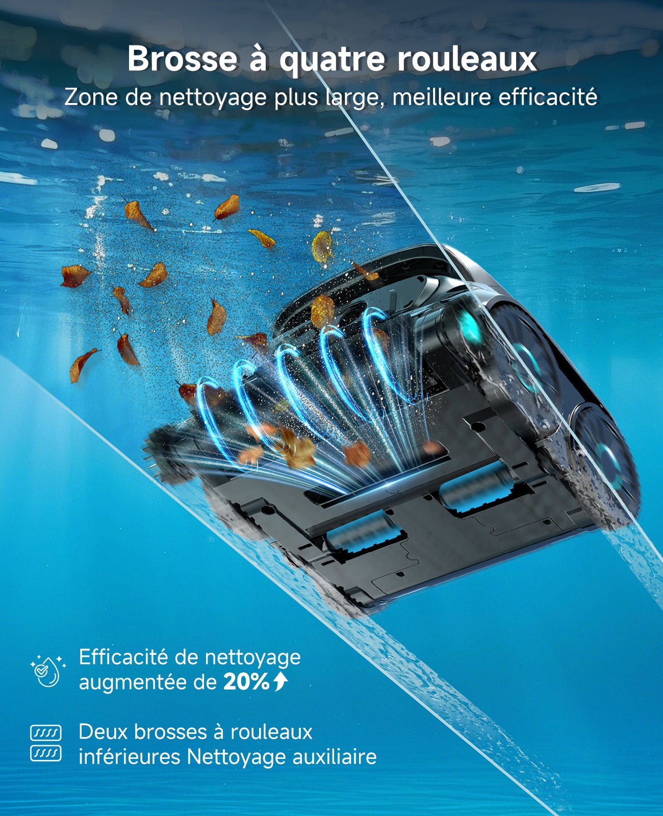 WYBOT OS600 Robot Piscine sans Fil, Nettoyage Fond Et Parois, Autonomie 120 Min, Navigation Intelligente, Stationnement Automatique, pour Piscines Enterrées Et Hors-Sol, Noir-Vert