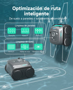 WYBOT C2 Limpiafondos Piscina Robot Inalámbrico, 3 Motores, Doble Filtración, Limpieza Paredes y Línea de Agua, Autonomía 180 Min, para Piscinas Enterradas Hasta 150㎡, App(Verde gris oscuro-Gris)