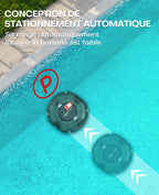 WINNY POOL CLEANER Winny 200 Robot Piscine, Aspirateur Piscine Sans Fil Avec Batterie, Autonomie 75 Min pour Piscines Hors-Sol 60m², Double Filtration,Stationnement Automatique(Transparent Vert Blanc)