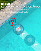 WINNY POOL CLEANER Winny 200 Limpiafondos Piscina, Inalámbrico Robot Limpiafondos Piscina, 75Min Autonomía, Piscinas Desmontables 60m², Doble Filtración,Estacionamiento Auto(Negro-Azul)