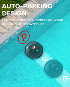 WINNY POOL CLEANER Winny 200 Poolroboter, Poolsauger kabellos mit Akku, 75 Min. Laufzeit, für Aufstellpools bis 60 m², Doppelfiltration, Automatisches Parken, Kompakt Leicht (Transparentes Blau-Weiß)
