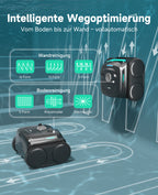 WYBOT C2 Poolroboter Akku Boden und Wand, 3-Fach Motor, Doppelfiltration, Wandkletter & Wasserlinienreinigung, 180 Min Laufzeit, für Einbaupools bis 150㎡, App-Steuerung(Dunkelschwarzgrün-Grau)