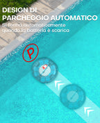 WINNY POOL CLEANER Winny 200 Robot Piscina, Piscina Senza Fili con Batteria, Autonomia 75 Min per Piscine Fuori Terra 60 m², Doppia Filtrazione, Parcheggio Automatico(Nero-Blu)