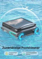 WYBOT F1 Pool Skimmer Roboter Mit Solar & Akku, Reinigt Die Wasseroberfläche Automatisch, Steuerbar Per App, 24H Betrieb, Für Alle Pooltypen – Ihr Kabelloser Poolroboter,Olivgrün