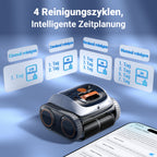 Winny C1 Poolroboter Akku Wand und Boden-Keine Kabel, Reinigt Boden & Wände, 150 min, Selbstparkend, App-Control, 150㎡ Reichweite, für ERD- & Aufstellpools, Schwarzorange, Weißorange