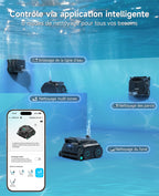 WYBOT OS600 Robot Piscine sans Fil, Nettoyage Fond Et Parois, Autonomie 120 Min, Navigation Intelligente, Stationnement Automatique, pour Piscines Enterrées Et Hors-Sol, Noir-Vert
