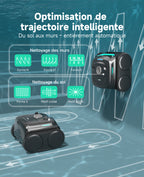 WYBOT C2 Robot Piscine Sans Fil, Double Filtration, 3 Moteurs, Aspiration Puissante, Nettoyage Fond et Parois & Ligne d'Eau, 180 Min, pour Piscines Enterrées 150㎡, App(Vert noir foncé-Gris)