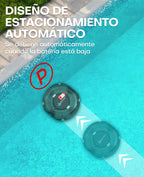WINNY POOL CLEANER Winny 200 Limpiafondos Piscina, Inalámbrico Robot Limpiafondos Piscina, 75Min Autonomía, Piscinas Desmontables 60m², Doble Filtración,Estacionamiento Auto(Transparente Verde Blanco)（副本）