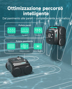 WYBOT C2 Robot Piscine Pareti e Fondo, Senza Fili per Piscine Interrate 150㎡, Doppia Filtrazione, 3 Motori, Aspirazione Potente, Pulizia Pareti & Linea d'Acqua, 180 Min, App(Verde nero scuro-Grigio)