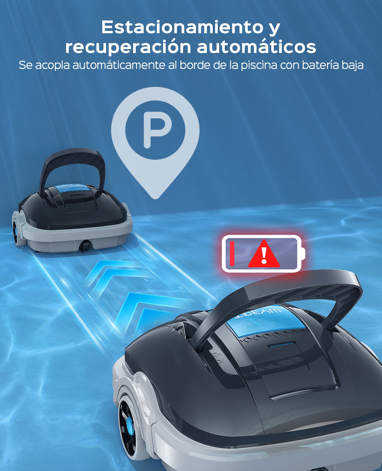 WYBOT Osprey 200 MAX Robot Limpiafondos Piscina Automatico,Motores Duales,Limpiador de Piscina Sin Cable,100 min Autonomía,Estacionamiento Auto,para Piscinas Elevadas 80 m²(Gris Oscuro)
