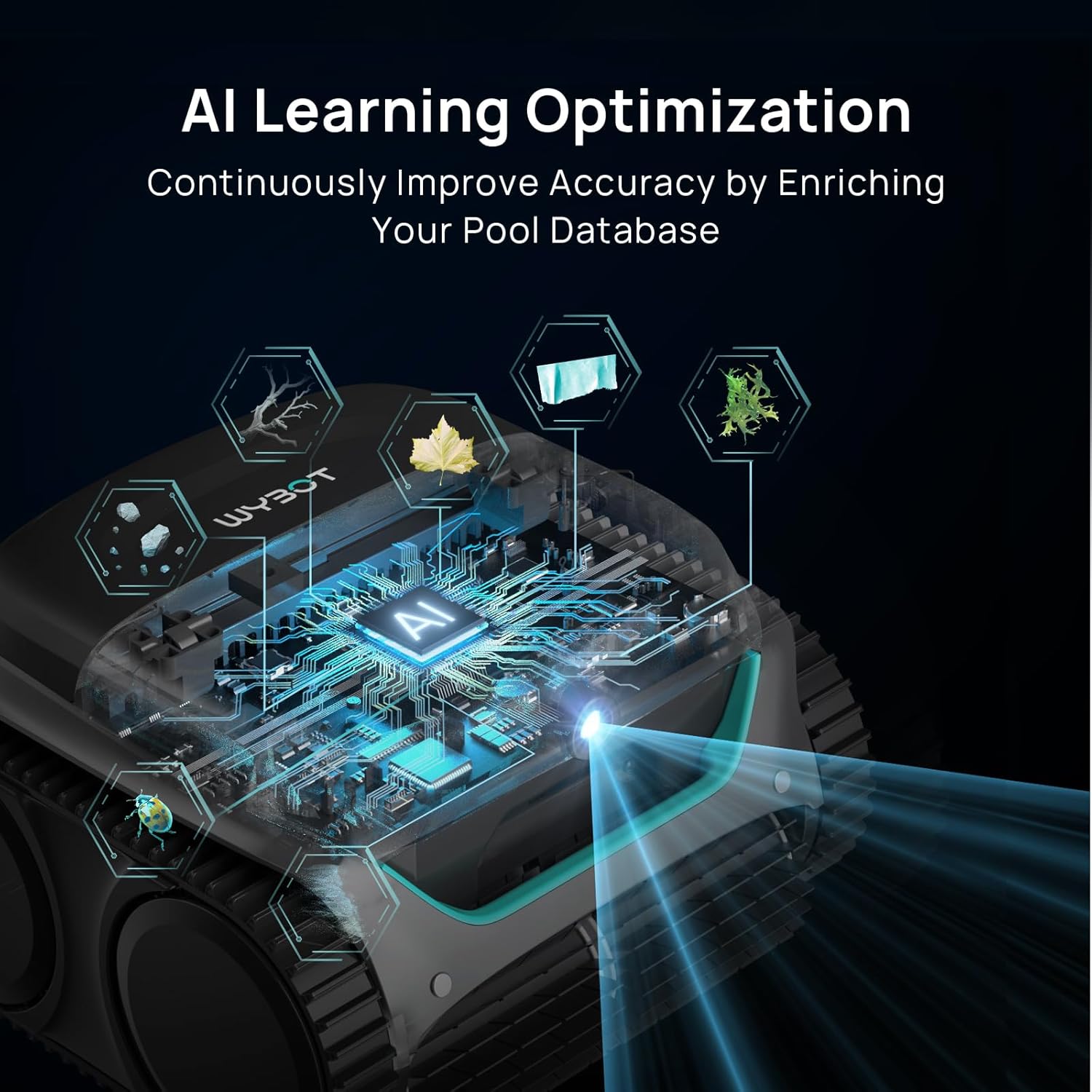 (2026 Upgrade) WYBOT C2 Vision AI Camera Cordless Pool Vacuum Robot for inground Pools, 8-in-1 Pool Cleaner, Ultra-fine Filtration, Powerful Motor Suction, Wall Climbing, Gray (Renewed)