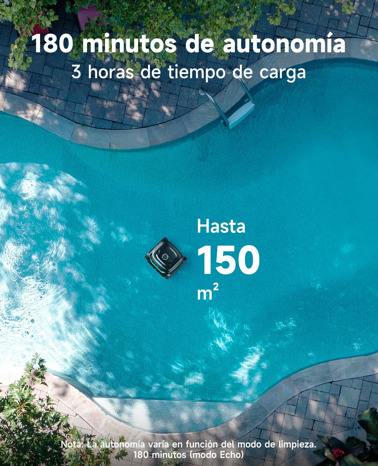 WYBOT C2 Limpiafondos Piscina Robot Inalámbrico, 3 Motores, Doble Filtración, Limpieza Paredes y Línea de Agua, Autonomía 180 Min, para Piscinas Enterradas Hasta 150㎡, App(Verde negro oscuro-Gris)