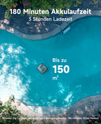 WYBOT C2 Poolroboter Akku Boden und Wand für Einbaupools bis 150㎡, Doppelfiltration, 3-fach Motor, Starke Saugkraft, Wandkletter & Wasserlinie, 180 Min, App(Dunkelgraugrün-Grün)
