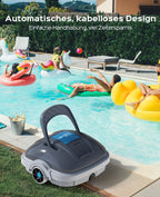 WYBOT Osprey 200 MAX Poolroboter Akku Kabellos Poolsauger Roboter,Poolreiniger 100 Mins Automatische Parken mit Dual-Antriebsmotoren für Flachem Boden Aufstellpools bis 80 m²(Dunkelgrau)