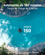 WYBOT C2 Robot Piscine Sans Fil, Double Filtration, 3 Moteurs, Aspiration Puissante, Nettoyage Fond et Parois & Ligne d'Eau, 180 Min, pour Piscines Enterrées 150㎡, App(Vert noir foncé-Gris)