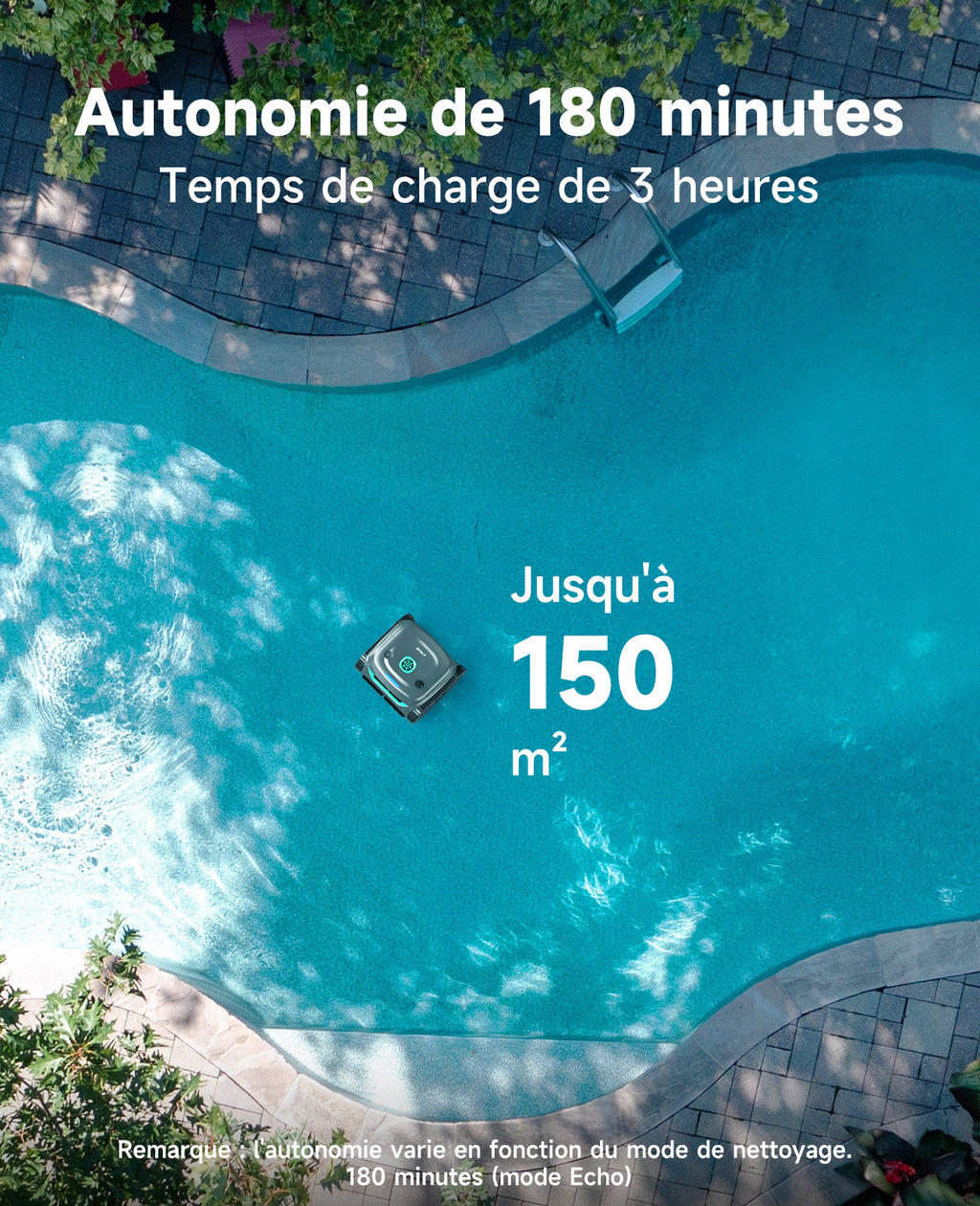 WYBOT C2 Robot Piscine Sans Fil pour Piscines Enterrées 150㎡, Double Filtration, 3 Moteurs, Aspiration Puissante, Nettoyage Parois & Ligne d'Eau, 180 Min, App(Vert gris foncé-Vert)