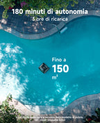 WYBOT C2 Robot Piscine Pareti e Fondo, Senza Fili per Piscine Interrate 150㎡, Doppia Filtrazione, 3 Motori, Aspirazione Potente, Pulizia Pareti & Linea d'Acqua, 180 Min, App(Verde nero scuro-Grigio)