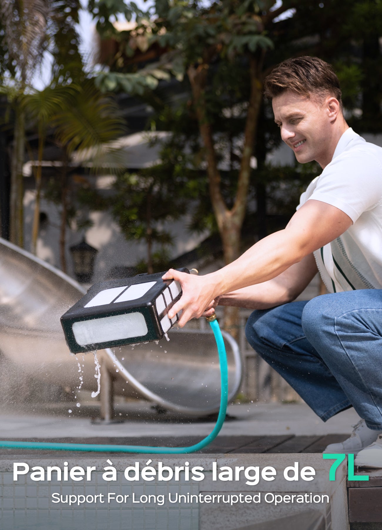 WYBOT F1 Skimmer Piscine Hors Sol Double Énergie (Solaire + Batterie), Nettoie La Surface De L’Eau, Pilotage par App, Fonctionne 24h/24, pour Toutes Piscines – Robot Piscine sans Fil,Vert Olive