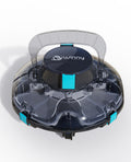 WINNY POOL CLEANER Winny 200P Robot Piscine, Aspirateur Piscine sans Fil avec Batterie, Autonomie 80 Min pour Piscines Hors-Sol 60m², Double Filtration,Stationnement Automatique(Noir-Bleu)
