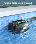 WYBOT C2 Robot Piscine Pareti e Fondo, Senza Fili per Piscine Interrate 150㎡, Doppia Filtrazione, 3 Motori, Aspirazione Potente, Pulizia Pareti & Linea d'Acqua, 180 Min, App(Nero-Verde Verde)