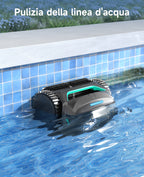 WYBOT C2 Robot Piscine Pareti e Fondo, Senza Fili per Piscine Interrate 150㎡, Doppia Filtrazione, 3 Motori, Aspirazione Potente, Pulizia Pareti & Linea d'Acqua, 180 Min, App(Nero-Verde Grigio)