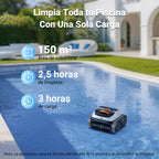 Winny C1 Robot Piscina y Limpiafondos Piscina-Sin Cables, 150 min de Autonomía, Limpia Paredes y Fondo, Navegación Inteligente,para Piscinas Enterradas y sobre Suelo, Naranja Blanco