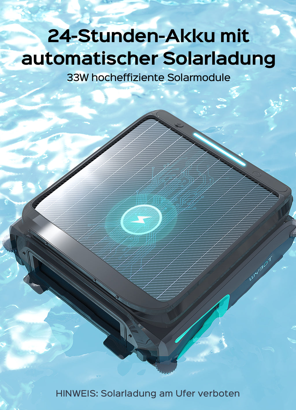 WYBOT F1 Pool Skimmer Roboter Mit Solar & Akku, Reinigt Die Wasseroberfläche Automatisch, Steuerbar Per App, 24H Betrieb, Für Alle Pooltypen – Ihr Kabelloser Poolroboter,Olivgrün