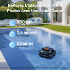 Winny C1 Robot Piscine sans Fil-Nettoie Fond et Parois, Navigation Intelligente, Autonomie 150 Min, Stationnement Automatique, Contrôle par APP, pour Piscines Enterrées et Hors Sol, Orange Noir