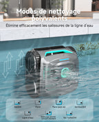 WYBOT C2 Robot Piscine Sans Fil pour Piscines Enterrées 150㎡, Double Filtration, 3 Moteurs, Aspiration Puissante, Nettoyage Parois & Ligne d'Eau, 180 Min, App(Vert gris foncé-Vert)