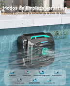 WYBOT C2 Limpiafondos Piscina Robot Inalámbrico, 3 Motores, Doble Filtración, Limpieza Paredes y Línea de Agua, Autonomía 180 Min, para Piscinas Enterradas Hasta 150㎡, App(Verde negro oscuro-Verde)