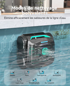 WYBOT C2 Robot Piscine Sans Fil, Double Filtration, 3 Moteurs, Aspiration Puissante, Nettoyage Fond et Parois & Ligne d'Eau, 180 Min, pour Piscines Enterrées 150㎡, App(Vert noir foncé-Vert)