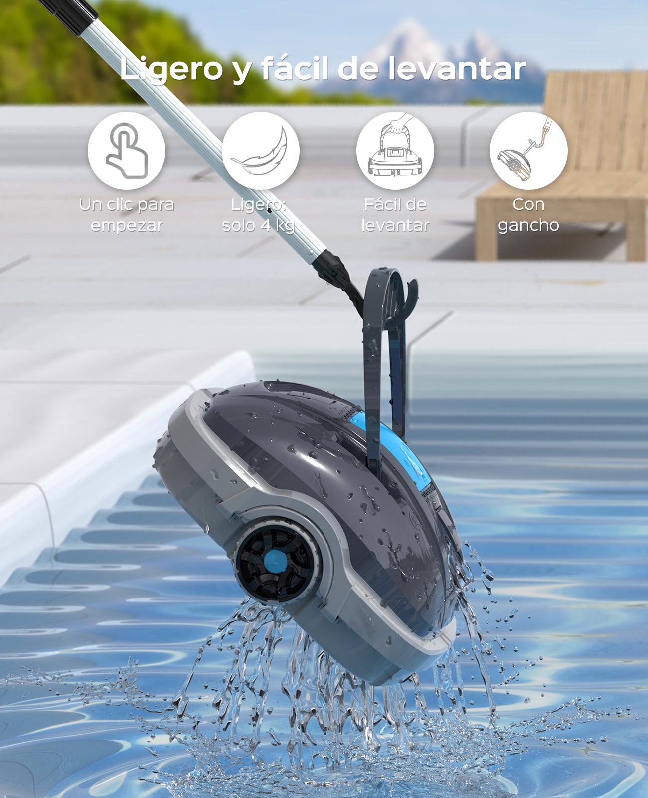 WYBOT Osprey 200 MAX Robot Limpiafondos Piscina Automatico,Motores Duales,Limpiador de Piscina Sin Cable,100 min Autonomía,Estacionamiento Auto,para Piscinas Elevadas 80 m²(Gris Oscuro)