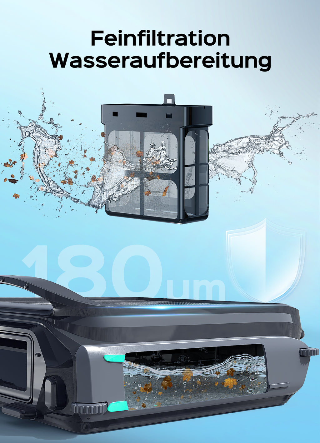 WYBOT F1 Pool Skimmer Roboter Mit Solar & Akku, Reinigt Die Wasseroberfläche Automatisch, Steuerbar Per App, 24H Betrieb, Für Alle Pooltypen – Ihr Kabelloser Poolroboter,Olivgrün