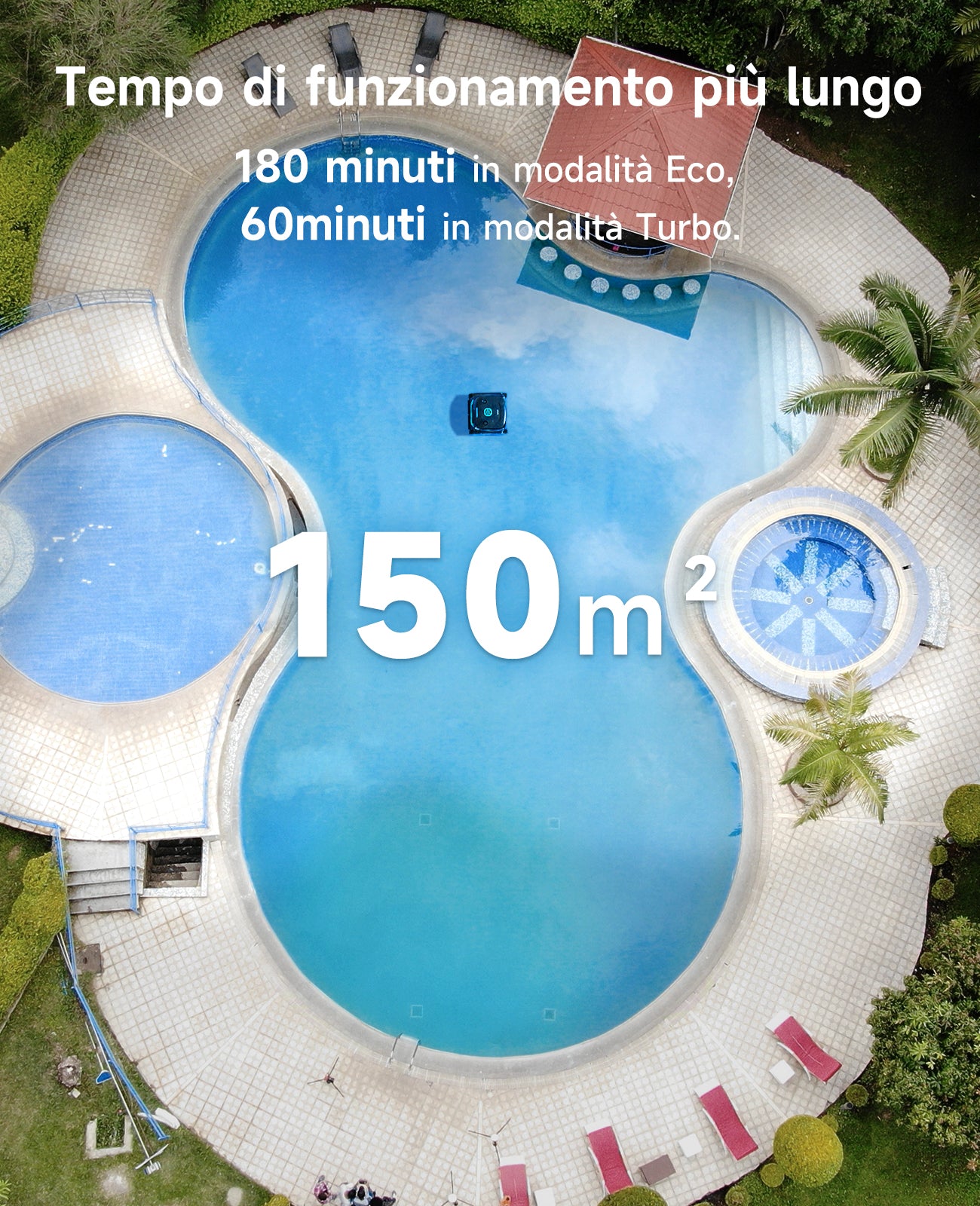 WYBOT C2 Robot Piscine Pareti e Fondo, Senza Fili per Piscine Interrate 150㎡, Doppia Filtrazione, 3 Motori, Aspirazione Potente, Pulizia Pareti & Linea d'Acqua, 180 Min, App(Nero-Verde Verde)
