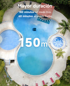 WYBOT C2 Limpiafondos Piscina, Robot Limpiafondos Piscina Inalámbrico 150㎡, Doble Filtración, 3 Motores, Succión Potente, Limpieza Paredes & Línea de Agua, 180 Min, App(Negro-Verde Gris)