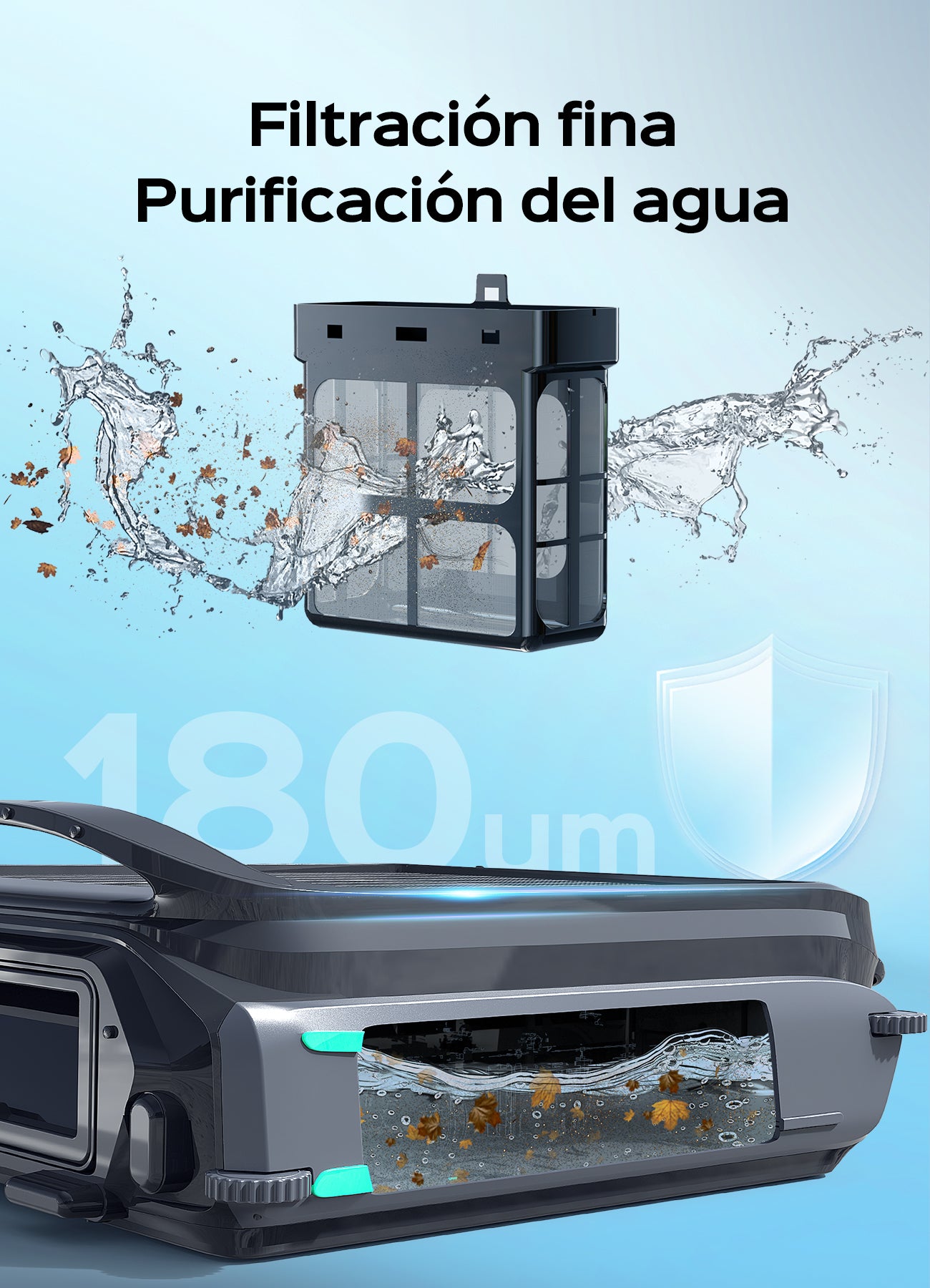 WYBOT F1 Skimmer Piscina con Energía Solar Y Batería, Limpia La Superficie del Agua Automáticamente, App Inteligente, Funciona 24h, para Toda Piscina-Robot Piscina Sin Cables,Verde Oliva