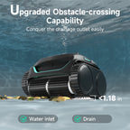 WYBOT C2 Cordless Robotic Pool Cleaner, Dual Filtrations, Floor, Wall &Waterline Cleaning, App Scheduling, Smart Navigation, Pool Vacuum for Inground Pools-Jet Black with Green Handle