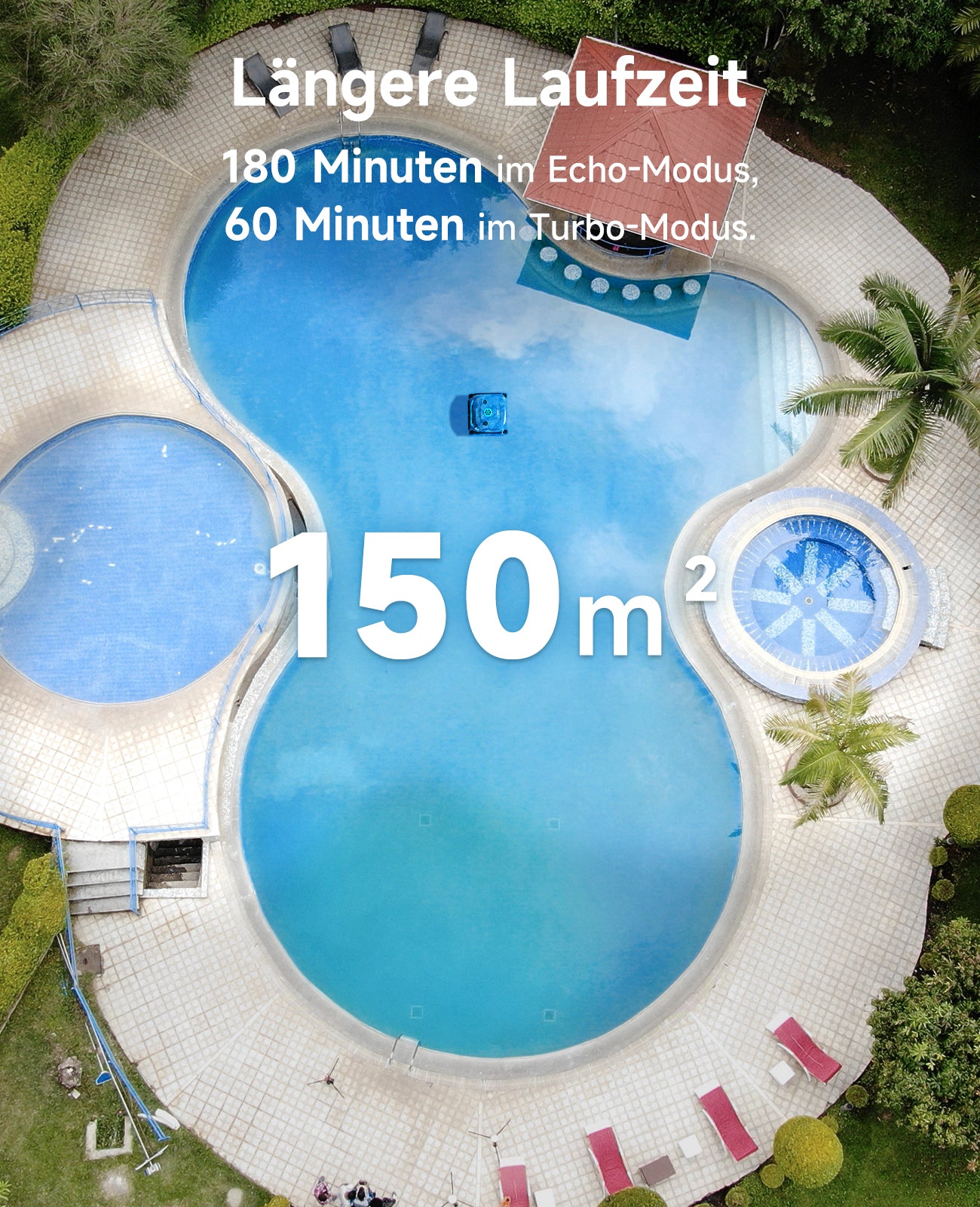 WYBOT C2 Poolroboter Akku Boden und Wand für Einbaupools bis 150㎡, Doppelfiltration, 3-fach Motor, Starke Saugkraft, Wandkletter & Wasserlinie, 180 Min, App(Grau-Grün Grün)