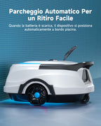 WYBOT A1/OS2010 Robot Piscina Inalámbrico, Autonomía 120 Min, Doble Tamiz, Limpia Piscinas Sobre Suelo Planas Hasta 100 M², Limpiafondos Piscina Automático,Verde Bianco Latte